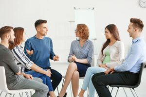 Coed group sessions part of this addiction inpatient rehab program
